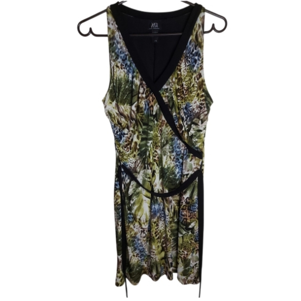 Donna Stretchy Animal Priny Dress With Tie